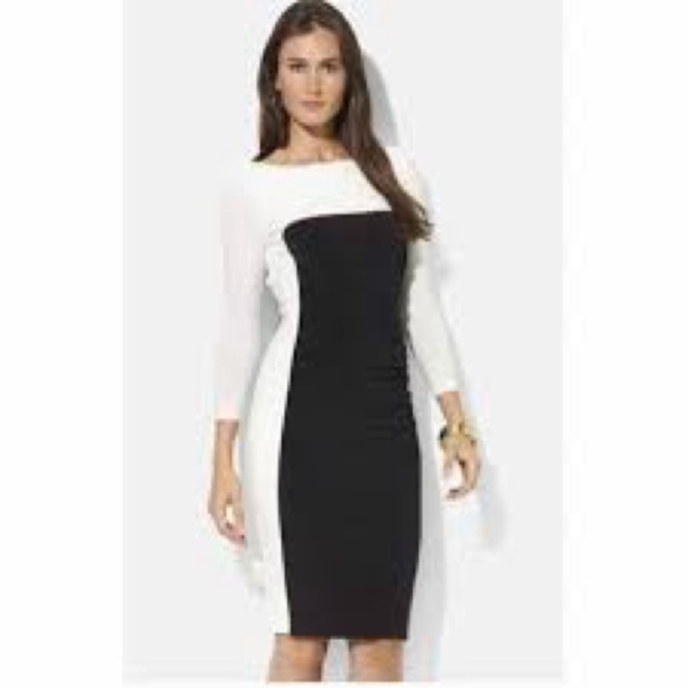 Ralph Lauren Black and White Long Sleeve Dress 0135